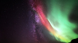 aurora borealis Norveç'te, 1 Ekim 2022