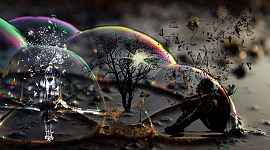 en person förseglad i sin egen lilla bubbla