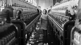 young girl working in a factory